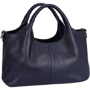 🆕Women Navy Blue Genuine Leather Shoulder Bags Purses Satchel Designer Handbag
